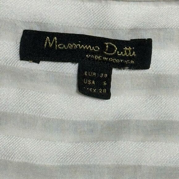 Massimo Dutti Women US 6 white viscose cotton Blend Long sleeve Dress Tunic - Picture 6 of 15